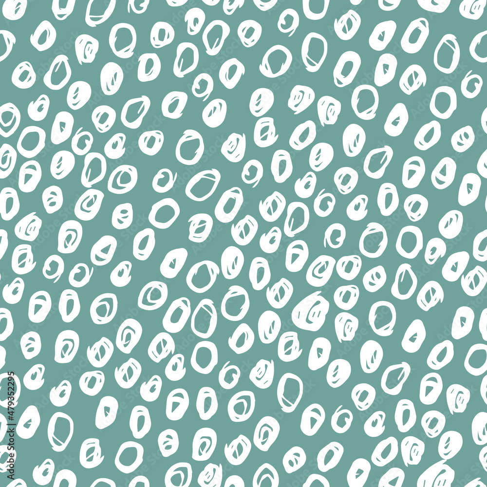 Simple seamless vector pattern of dots, strokes, spots, strokes. Hand drawn illustration, dry brush. Scandinavian style, wallpaper, wrapping paper