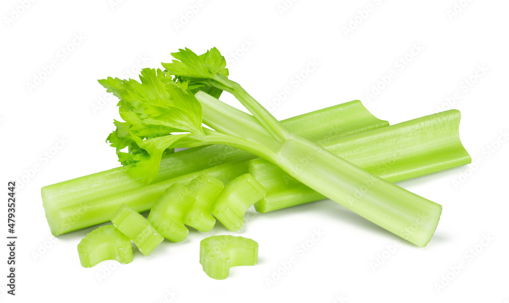 Fresh celery isolated on white background. Cooking ingredients. Fresh celery isolated on white background. Cooking ingredients.