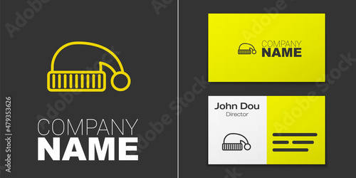 Logotype line Sleeping hat icon isolated on grey background. Cap for sleep. Logo design template element. Vector