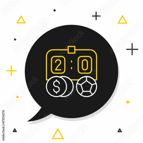 Line Soccer football betting money icon isolated on white background. Football bet bookmaker. Soccer betting online make money. Colorful outline concept. Vector