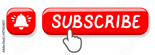 Subscribe button with bell and hand cursor