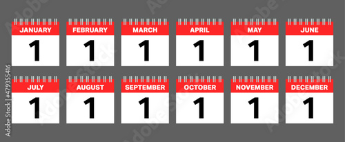 All months calendar, Vector
