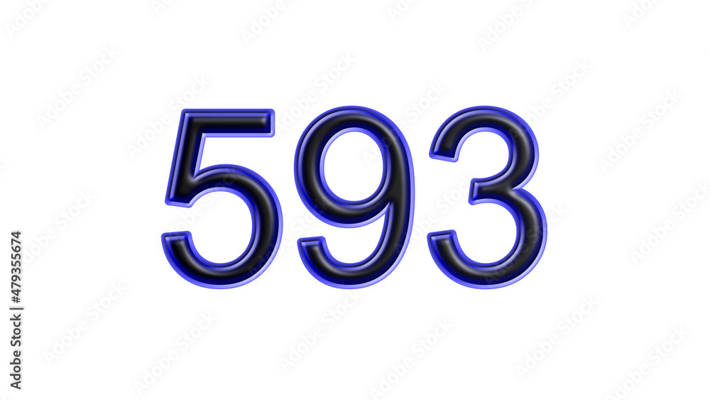 blue 593 number 3d effect white background blue 593 number 3d effect white background