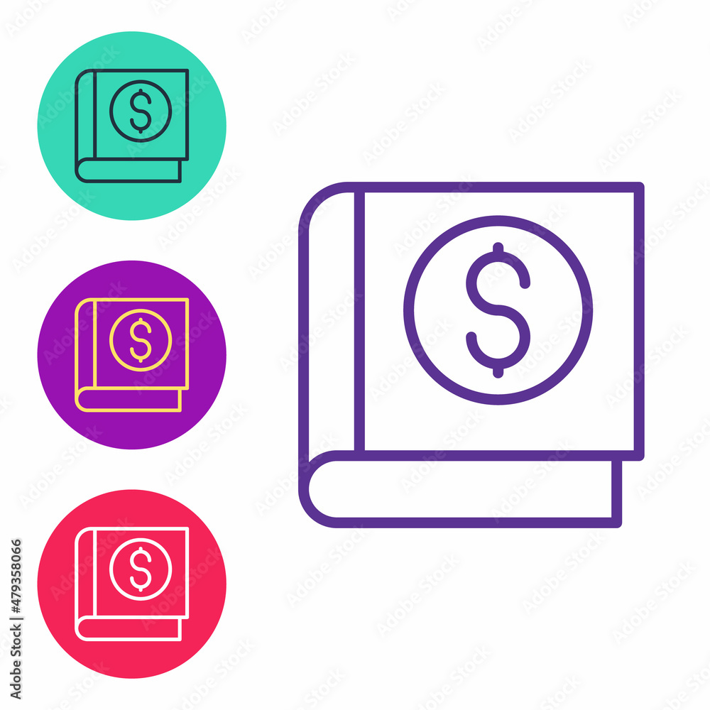 Set line Financial book icon isolated on white background. Set icons colorful. Vector Set line Financial book icon isolated on white background. Set icons colorful. Vector