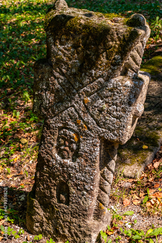 Ancient Serbian tombstone from Saint Peter and Paul in Grliste, Serbia photo