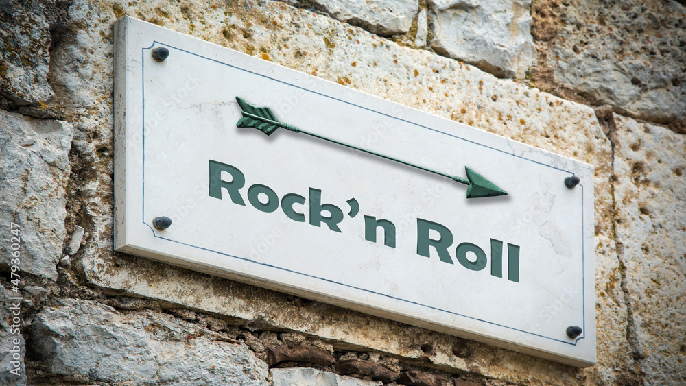 Fototapeta premium Street Sign to Rockn Roll