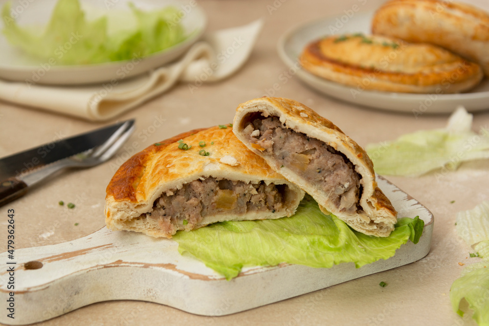 Patties or fried pasty stuffed with minced meat pies. Patties or fried pasty stuffed with minced meat pies.