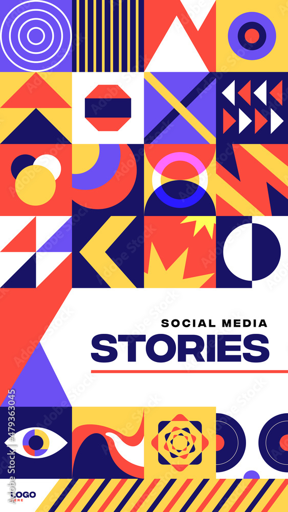abstract background with a pattern with geometric shapes for social media story or posts
