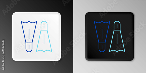 Line Rubber flippers for swimming icon isolated on grey background. Diving equipment. Extreme sport. Diving underwater equipment. Colorful outline concept. Vector