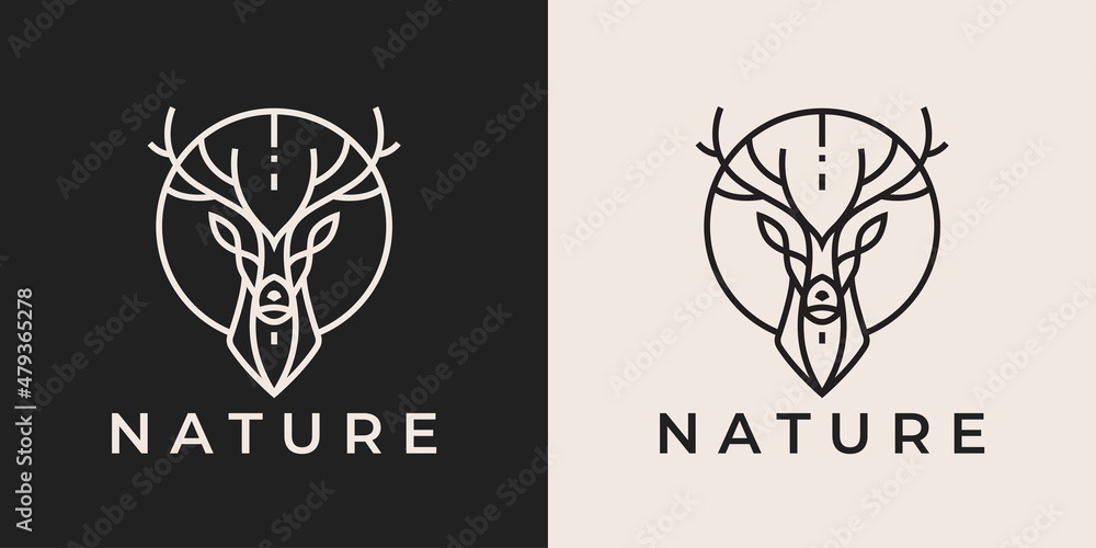 Golden and black vector logo of a deer on Craiyon