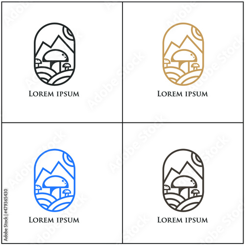 modern mushroom vector logo design