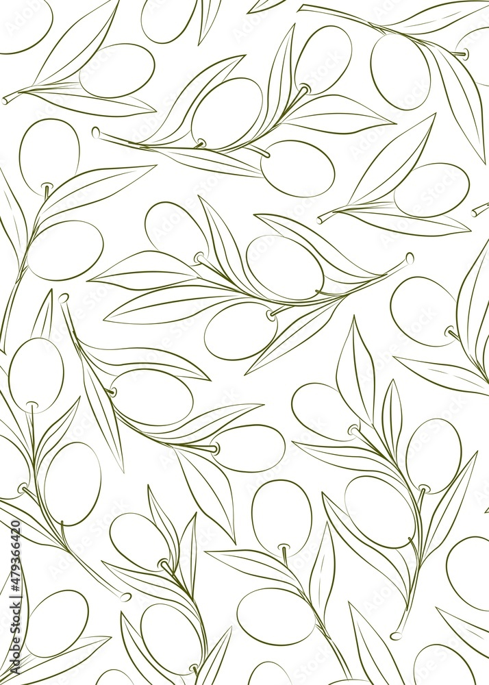 Olive branches. Sample. Background.