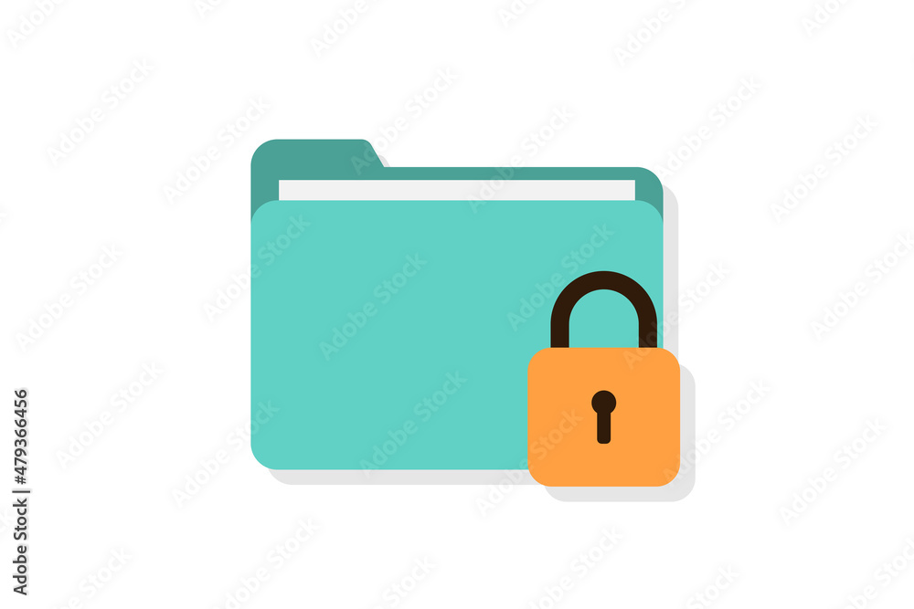 Folder file and padlock icon vector Folder file and padlock icon vector