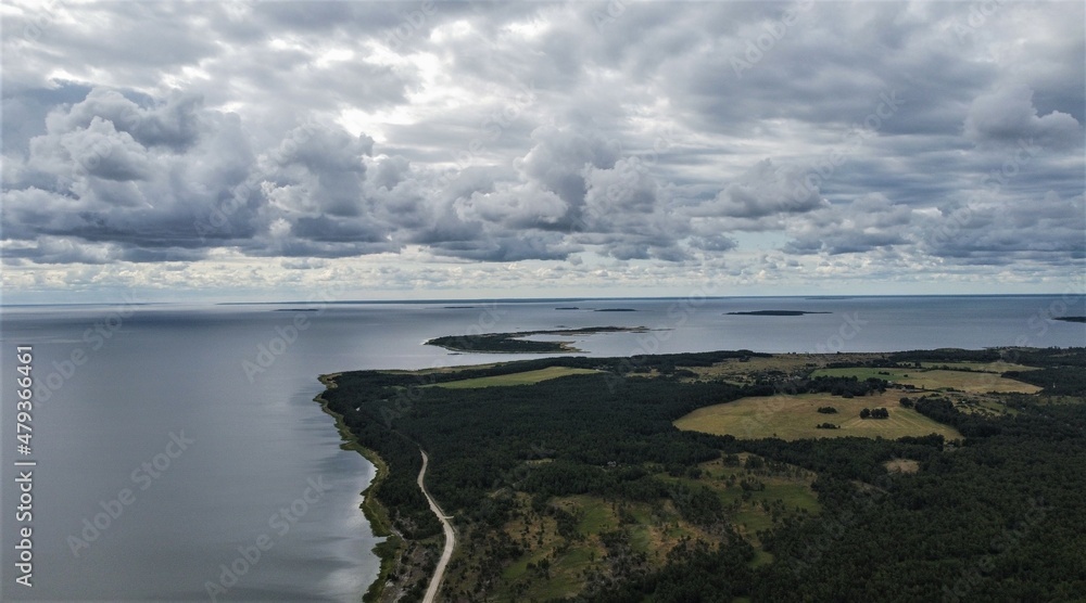 clouds over the sea. Hiiumaa island, Estonia.