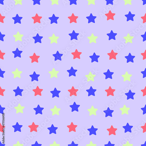 Seamless pattern with stars. Star background in purple tone for baby fabric print, wrapping papers, textile,clothes photo