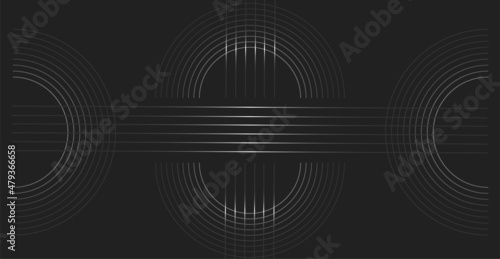 Abstract futuristic technology. Abstract background with dynamic lines and circles.