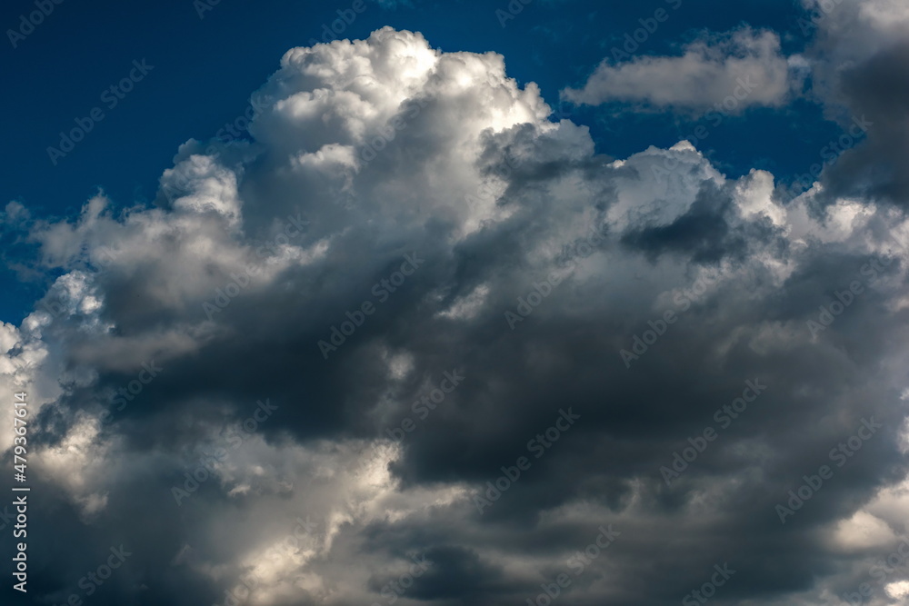 blue sky with storm textured clouds 