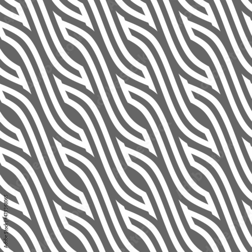 Vector geometric seamless pattern. Modern geometric background with intertwining stripes.