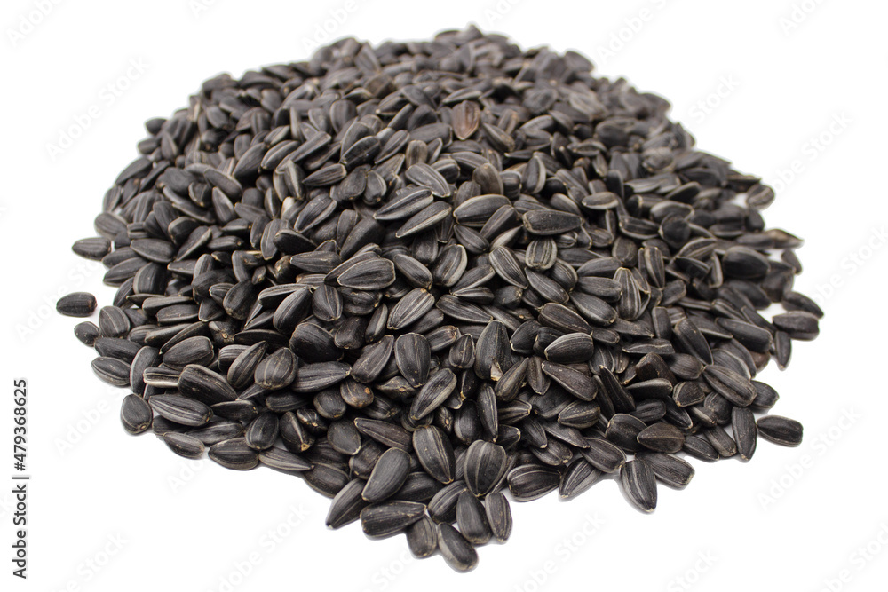 Sunflower seeds on white background Sunflower seeds on white background