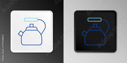 Line Kettle with handle icon isolated on grey background. Teapot icon. Colorful outline concept. Vector