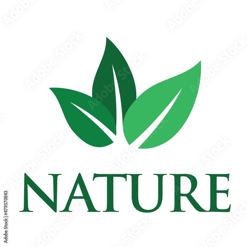three leaves nature logo vector design