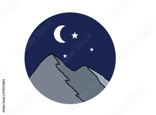 night mountain view vector design