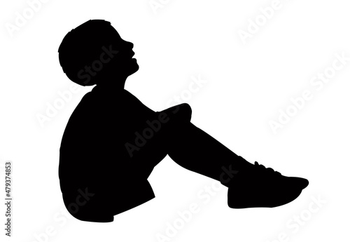 a boy body silhouette vector