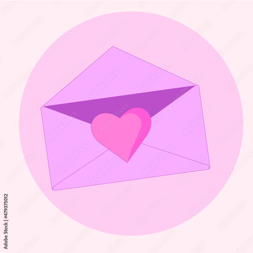 pink envelope with heart pink envelope with heart