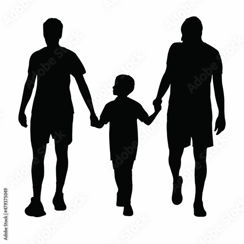 a family together, silhouette vector