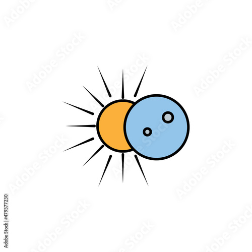 eclipse line colored icon. Signs and symbols can be used for web, logo, mobile app, UI, UX on white background