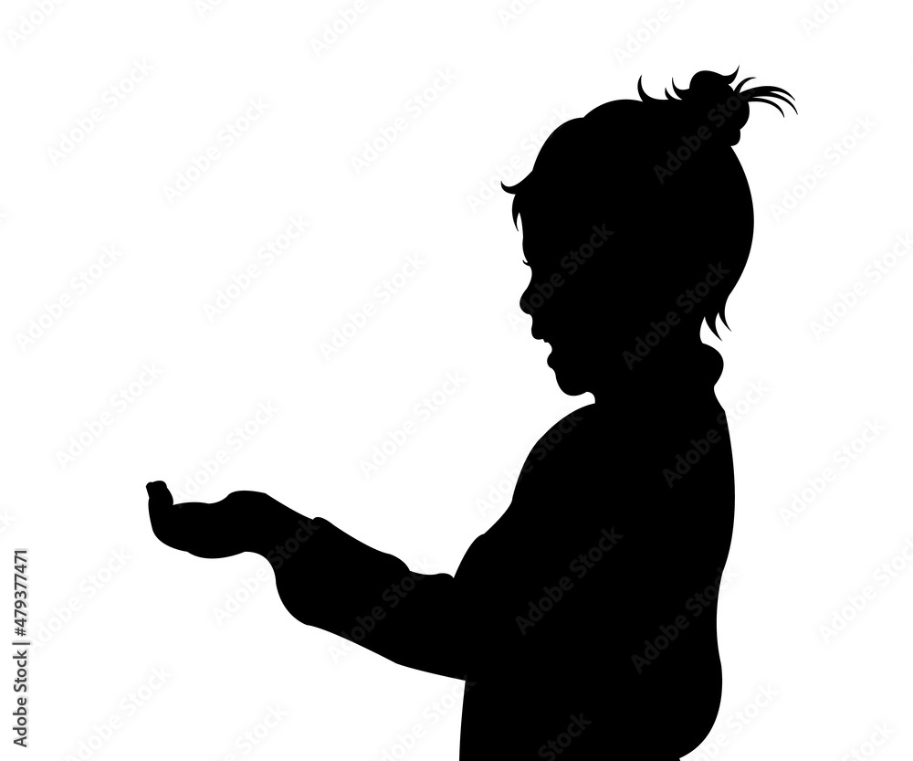 a girl head silhouette vector