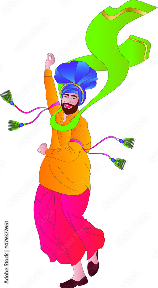 Punjabi Bhangra dancer in harvest festival Lohari, vector illustration
Punjabi Bhangra dancer in harvest festival Lohari, vector illustration
