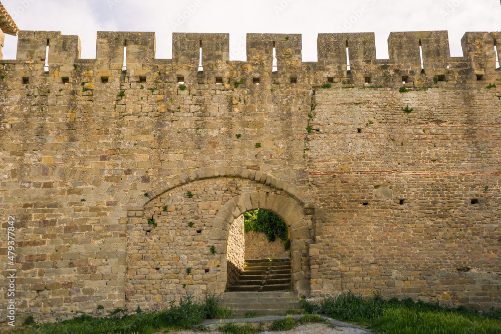 Carcassonne Medieval Citadel (Cité Médiévale) Northern Entrance Porch Wall with Battlements