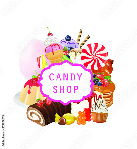 Candy shop design. vector illustration