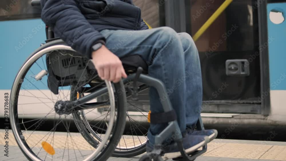 Person with a physical disability skipped public transport due to lack of accessible ramp. Disability matters Person with a physical disability skipped public transport due to lack of accessible ramp. Disability matters