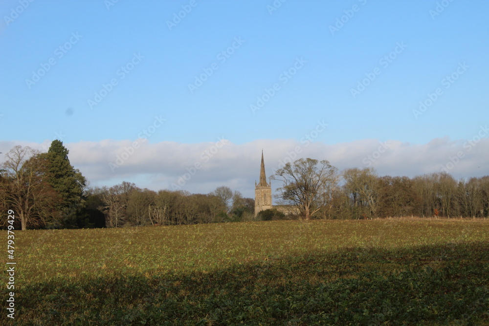 Fototapeta premium Church Over Field