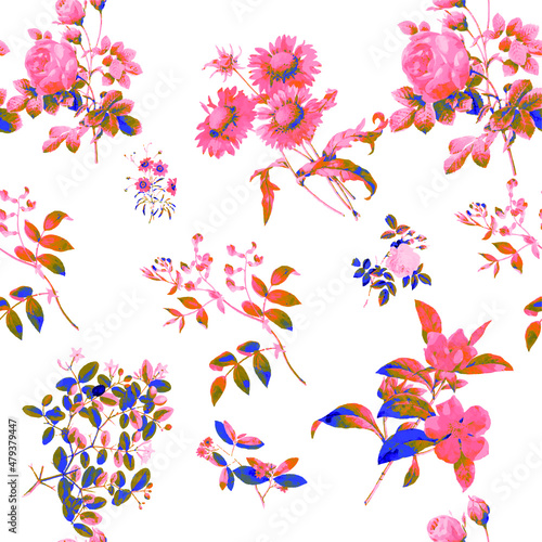 Beautiful seamless repeated vintage florals patterns free download perfect for fabrics, t-shirts packaging etc  © katarsis stock