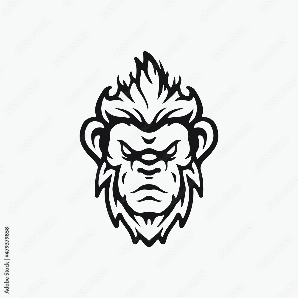 Monkey face drawing.