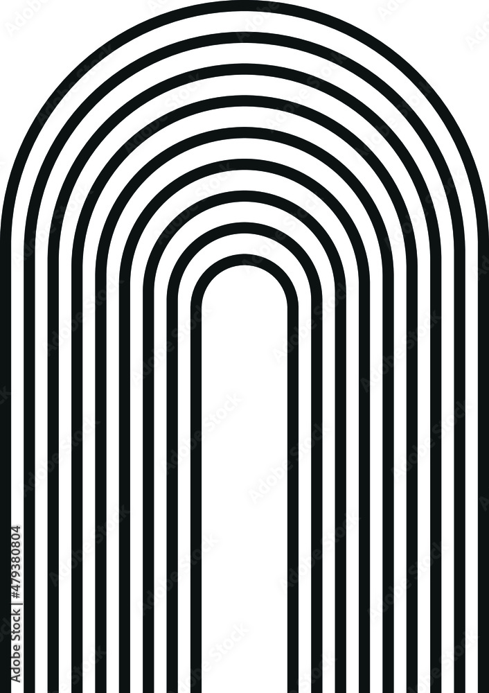 Rainbow, portal, arch with lines, geometric shape. Monochrome, grayscale, black stripes. Use for montage, overlay or texture. Isolated, transparent background. Rainbow, portal, arch with lines, geometric shape. Monochrome, grayscale, black stripes. Use for montage, overlay or texture. Isolated, transparent background.