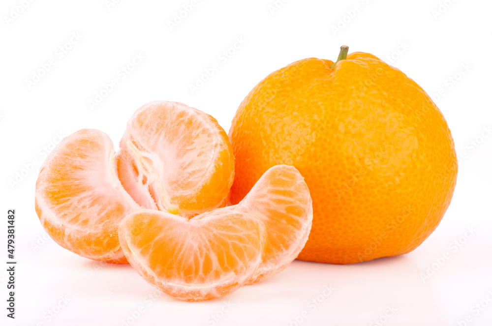 Group of mandarin tangerine with slices isolated on white background Group of mandarin tangerine with slices isolated on white background