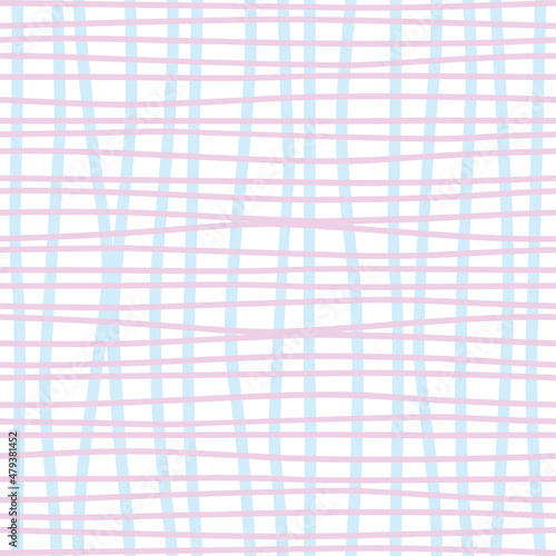 Vector seamless pattern of vertical and horizontal stripes in pastel colors on a transparent background