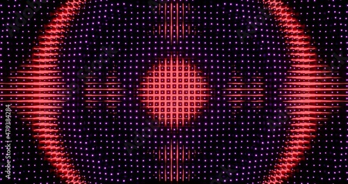 Vj loop Circular wave effects. Neon light red and purple. photo