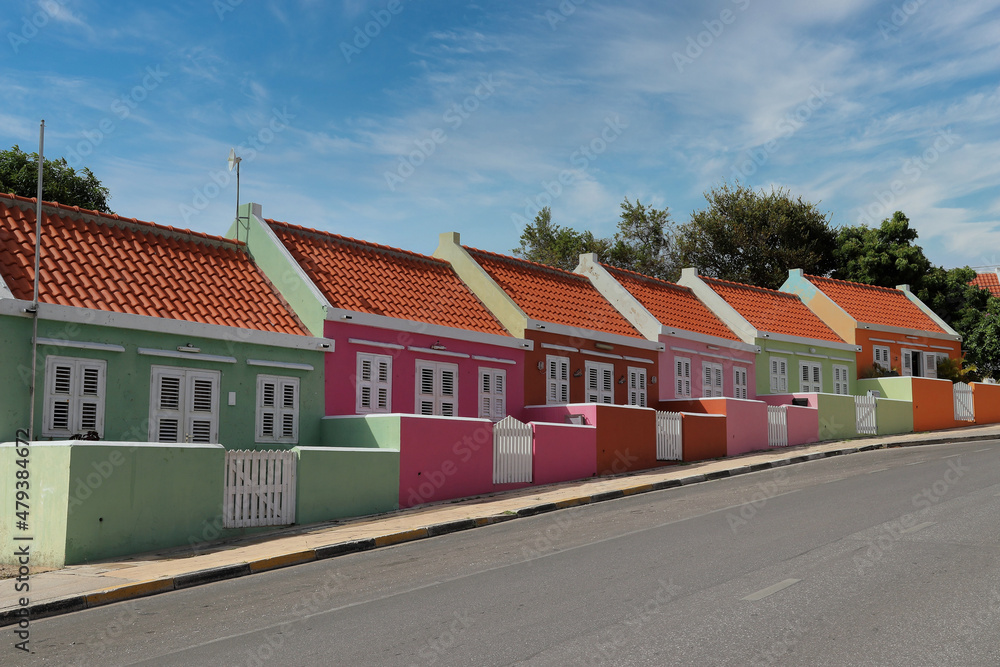 colorful houses and building - Curacao, Caribbean