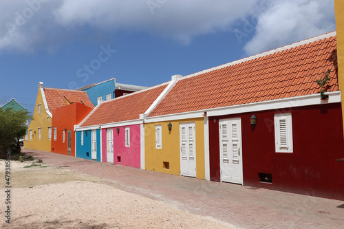 colorful houses and building - Curacao, Caribbean