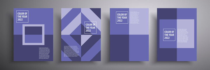 Crédence de cuisine Pantone 2022 very peri Set of abstract geometric background in trendy 2022 very peri color. Vector illustration. Beautiful background suitable for cover, poster, brochure, postcards, etc.  © Tatiana