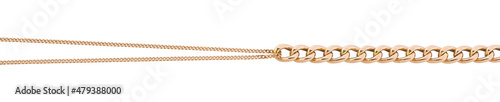 Fotografia Gold jewelry. Gold chain bracelet and necklace isolated