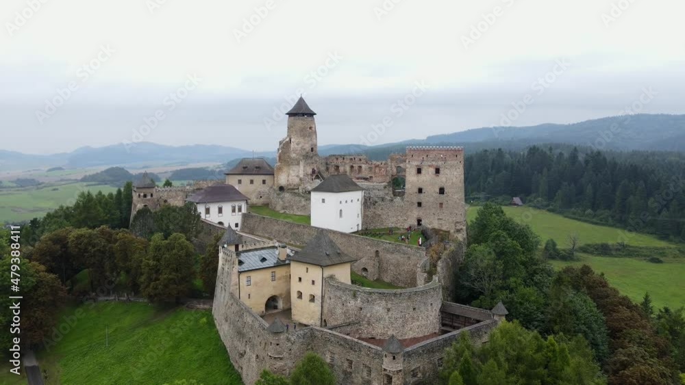 Aerial view of the castle in Stara Lubovna, Slovakia Aerial view of the castle in Stara Lubovna, Slovakia
