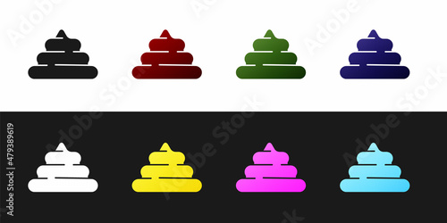 Set Shit icon isolated on black and white background. Vector