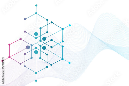Futuristic technology with polygonal shapes. Metaverse Technology.	