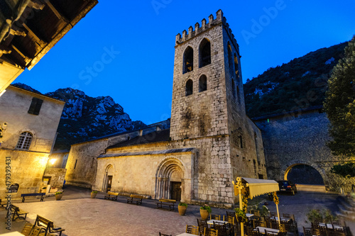 iglesia parroquial de Sant Jaume, siglo XI,Vilafranca de Conflent, Roussillon, pirineos orientales,Francia, europa photo